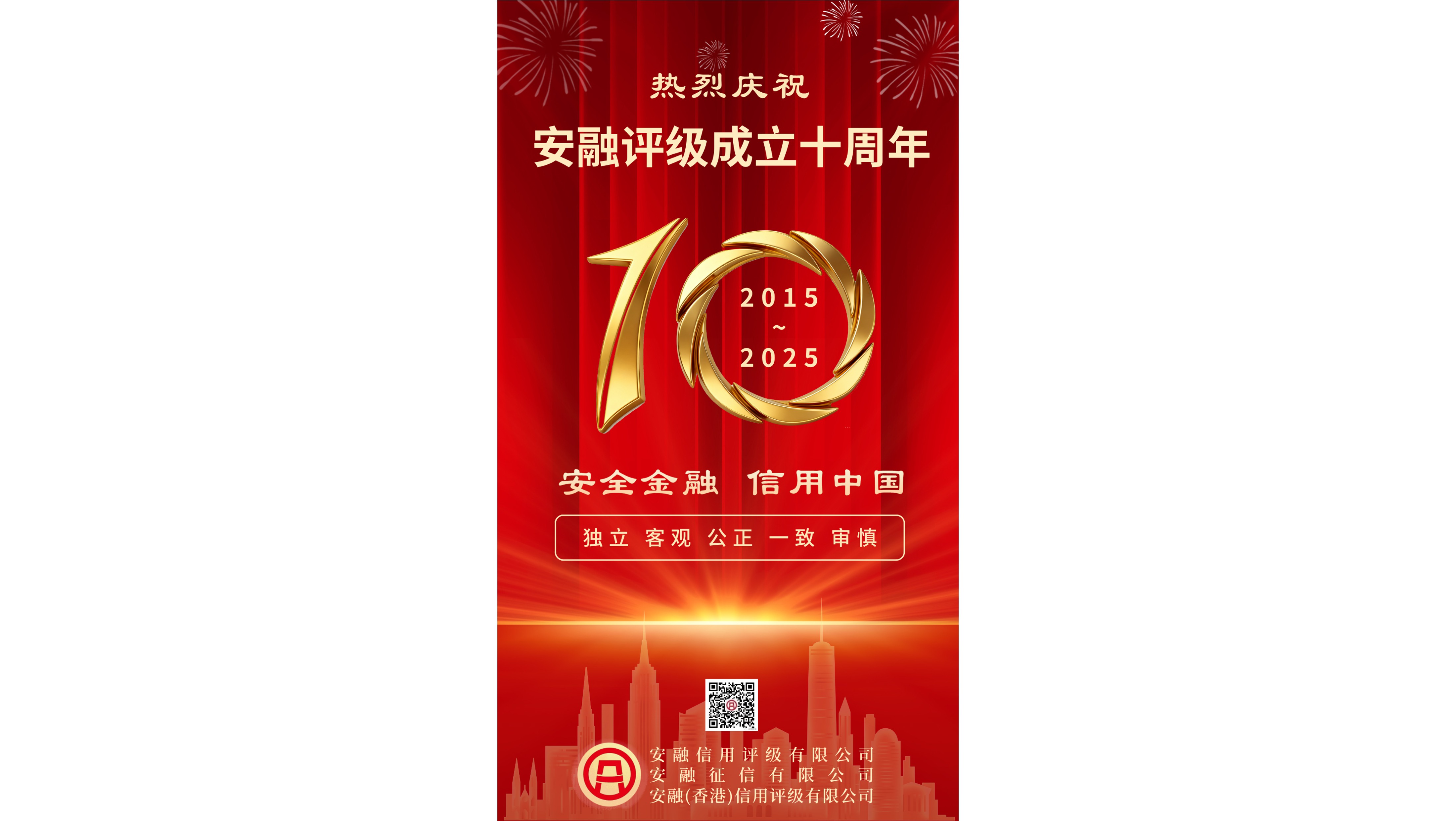 熱烈慶祝安融評級成立十周年